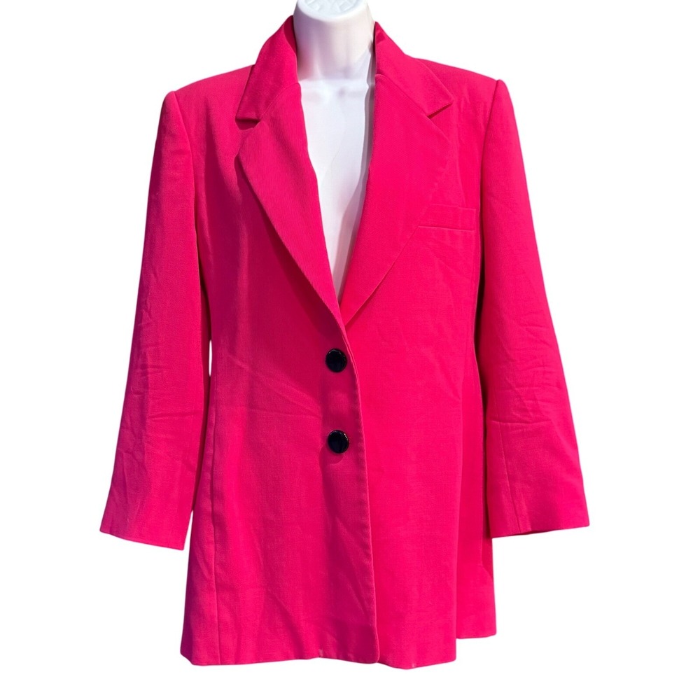 LINDA ALLARD x ELLEN TRACY Wool Blend Hot Pink Blazer Women's Size 4